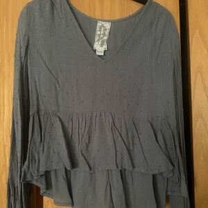 Dry Goods Gray Long Sleeve Blouse